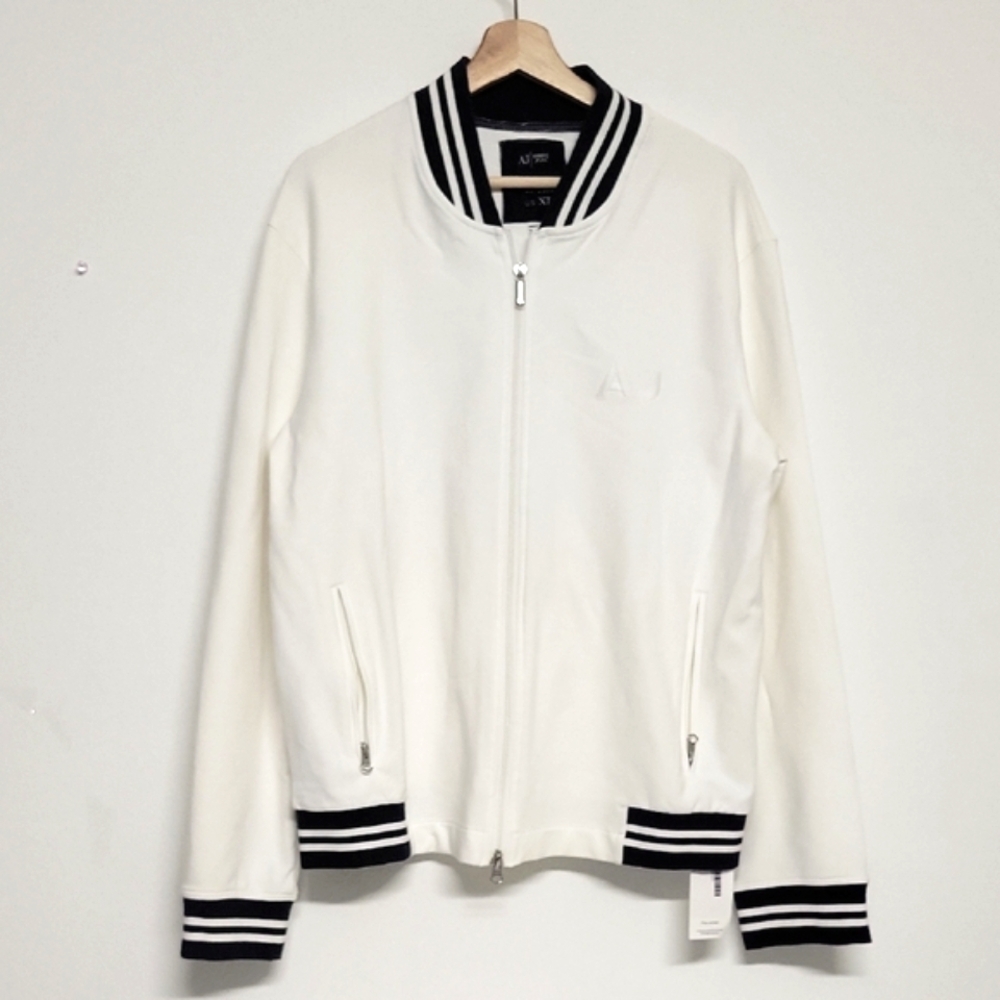 Armani Jeans White and Black Cardigan  Classic Sweater